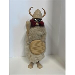 Vintage 1960s 15" Wooden Viking